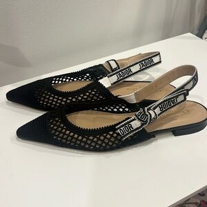 Christian Dior slingback black flat 40